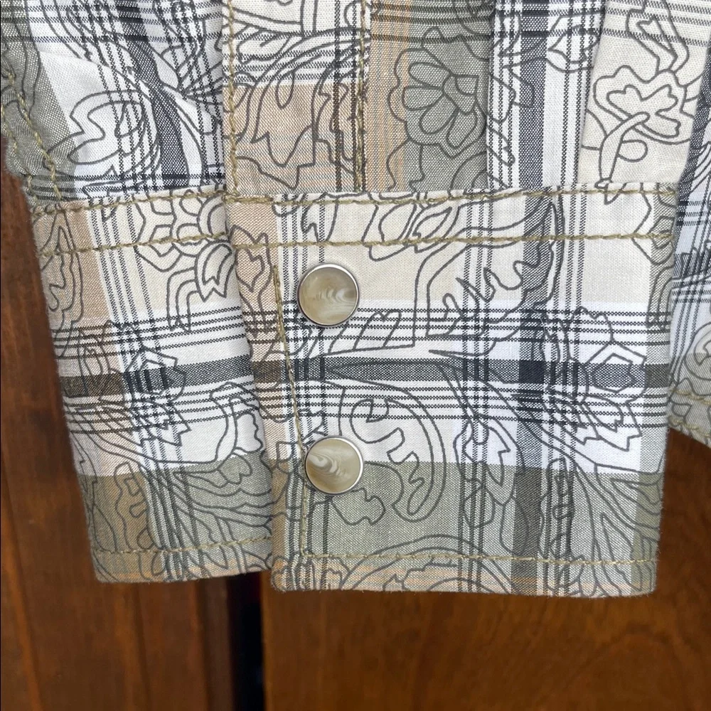 Wrangler Men's Rock 47 Long Sleeve Allover Shirt Tan Trench Size M - Picture 9 of 10